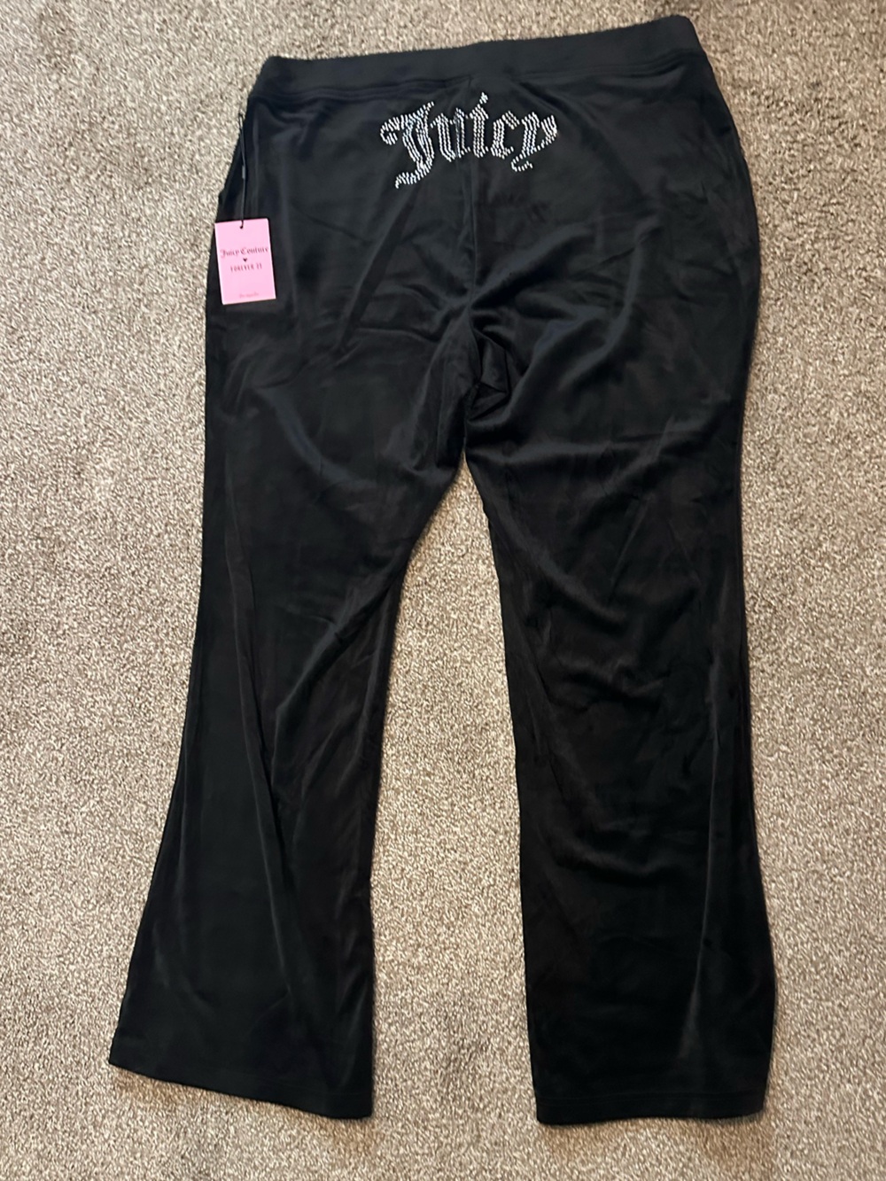 NWT Juicy Couture x Forever 21 Velour Bootcut Sweatpants Black XL Y2K